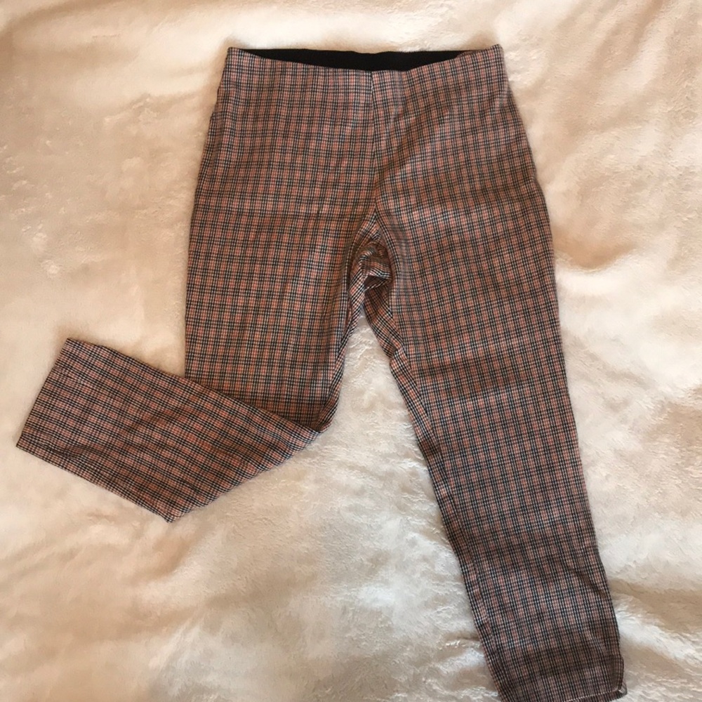 work pants. warm. comfy. pixie pants. target. a new day. orange. black. pattern.